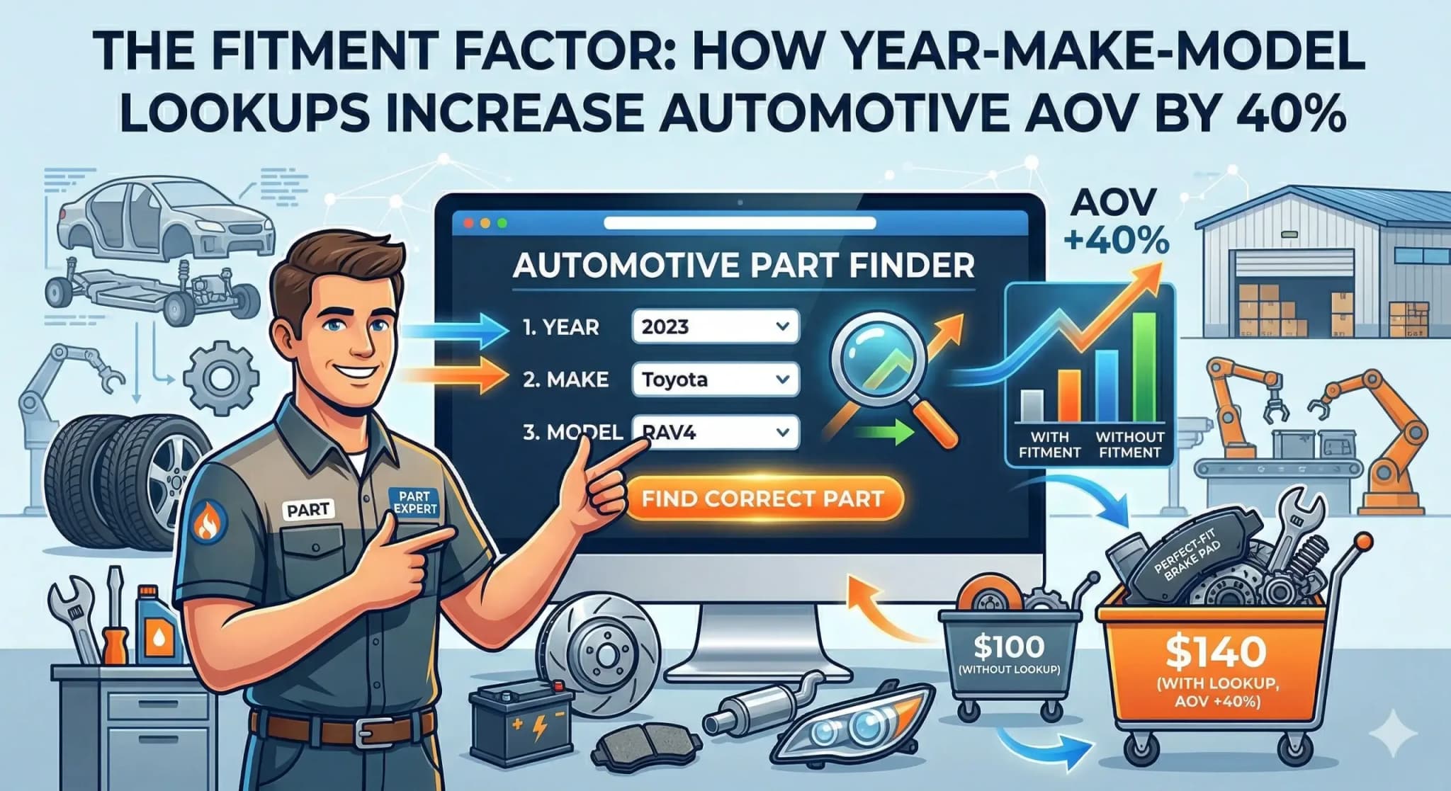 The Fitment Factor: How Year-Make-Model Lookups Increase Automotive AOV by 40%