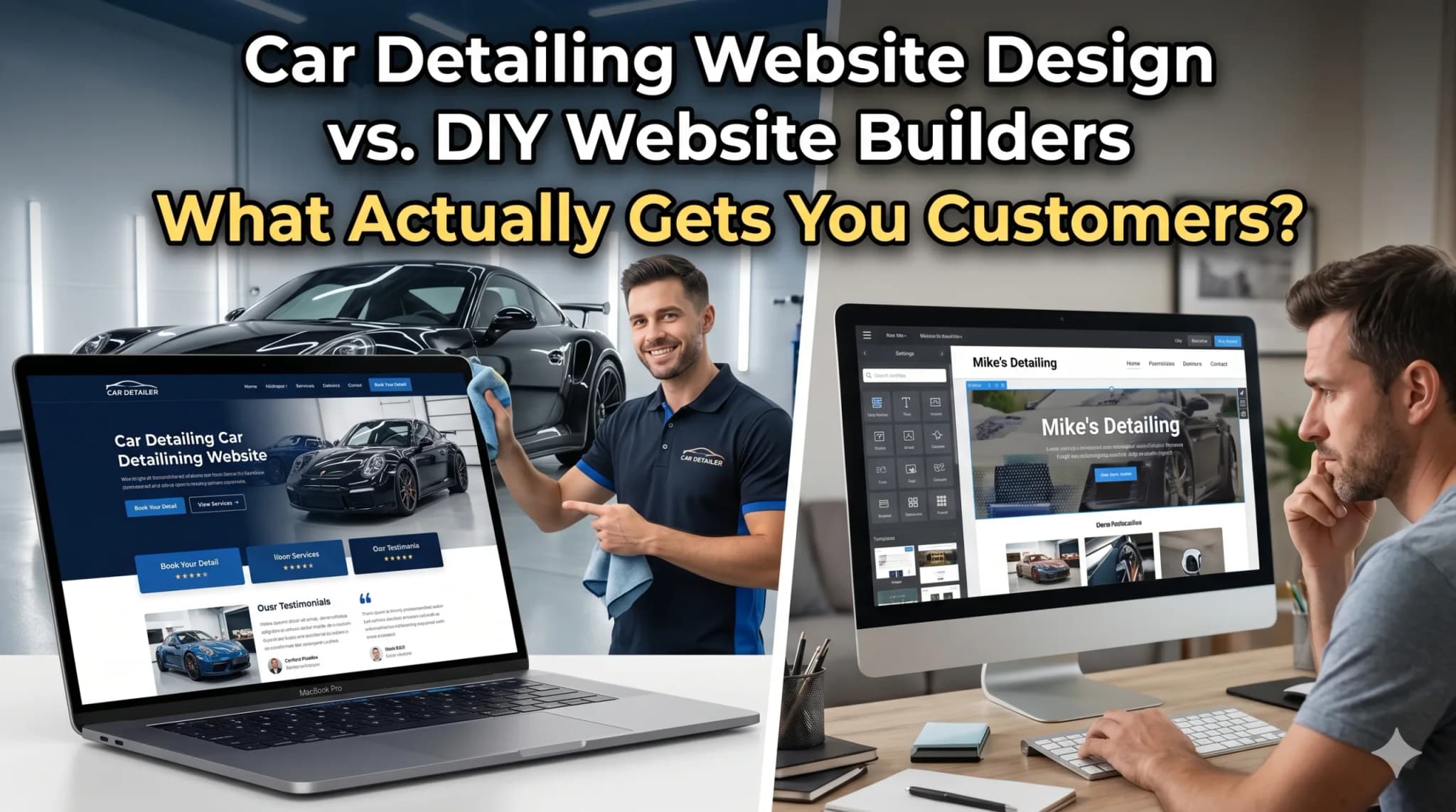Car Detailing Website Design vs. DIY Website Builders: What Actually Gets You Customers?