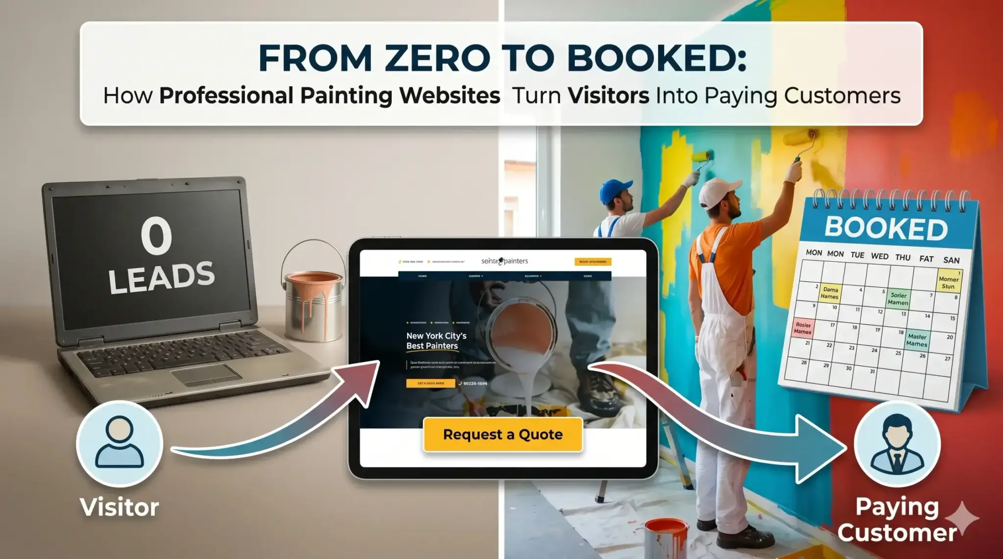 From Zero to Booked: How Professional Painting Websites Turn Visitors Into Paying Customers