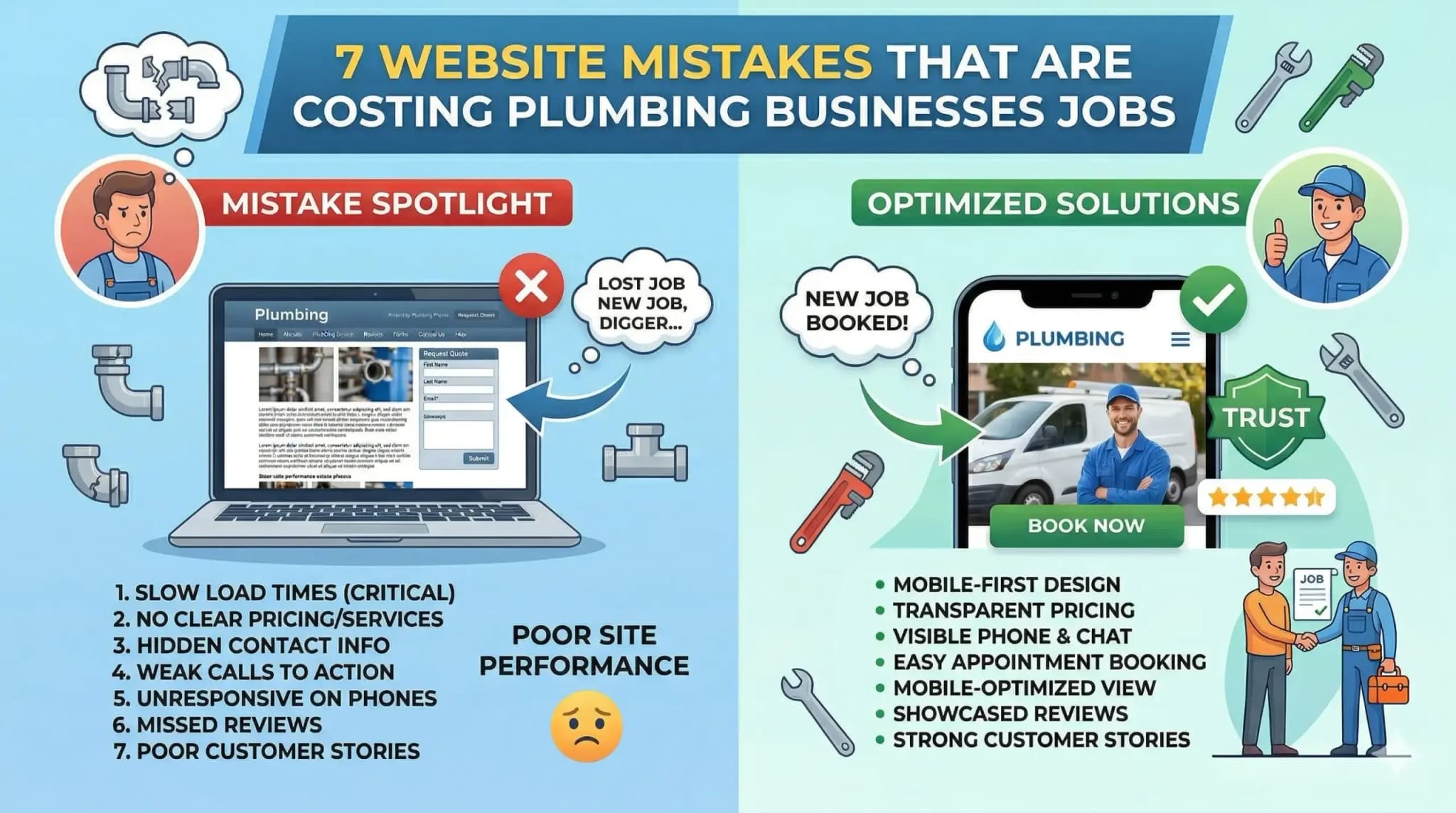 7 Website Mistakes That Are Costing Plumbing Businesses Jobs